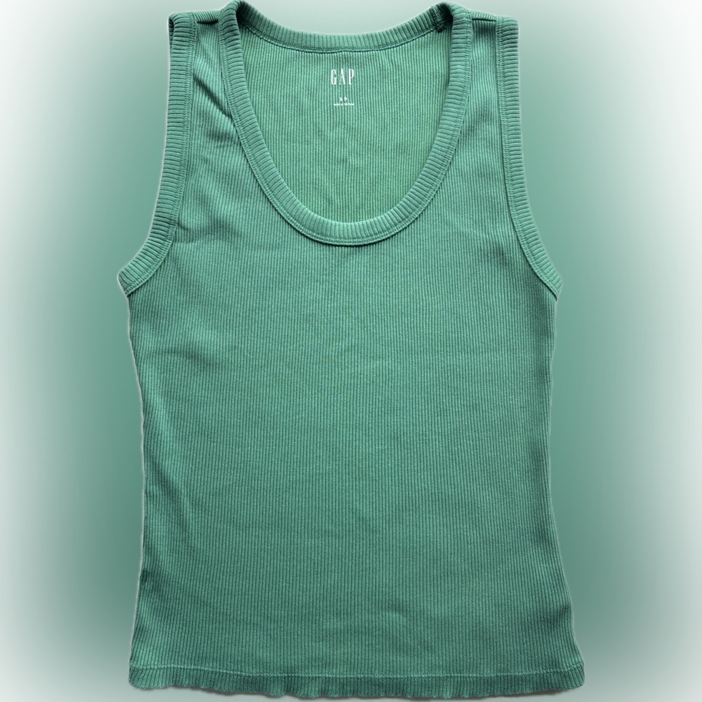 GAP Women's Teal Ribbed Tank Top